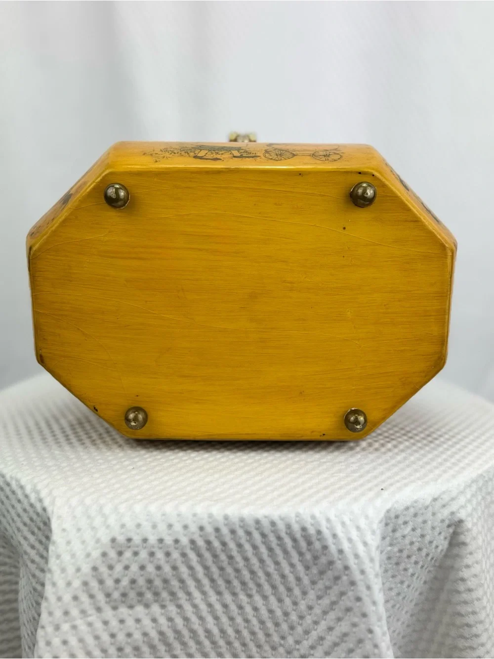 Vintage 70’s Holly Hobbie Decoupage Wooden Purse, box, jewelry,trinkets